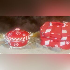 Temp-Tations Red and White Casserole Dish (6024A)